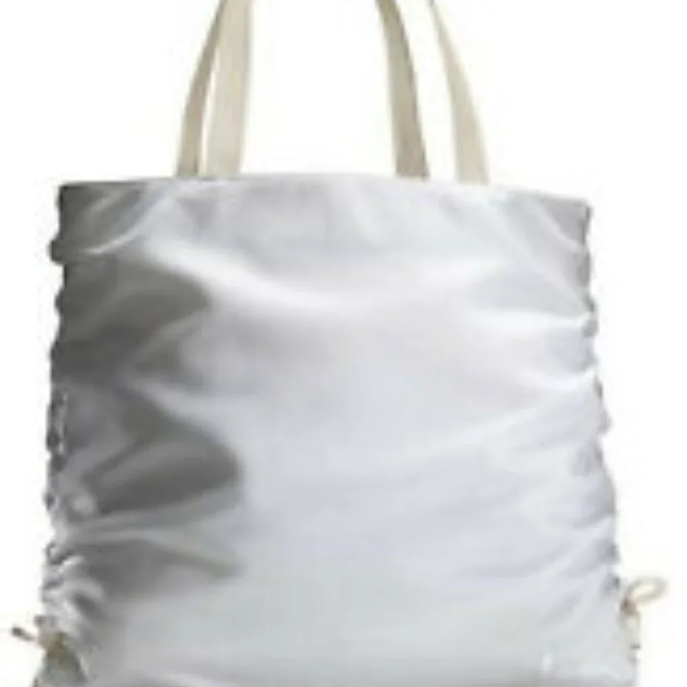 Donna Karan New York Cosmetic Tote Bag Rouche Sides Magnetic Closure